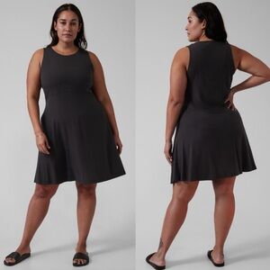 ATHLETA Black Santorini Thera Rib Dress Women's Plus 3X